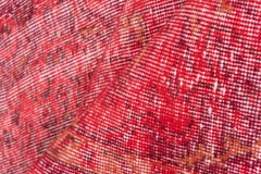 Vintage Red Overdyed Wool Rug, Shabby Chic