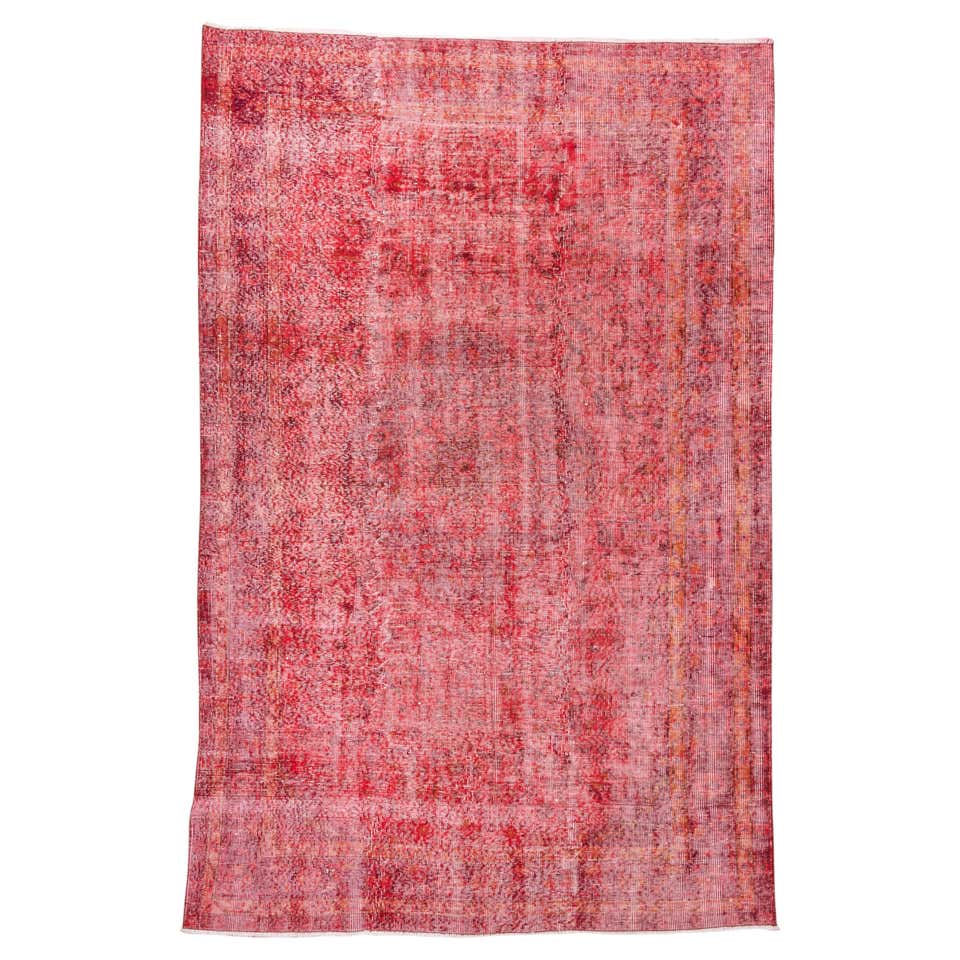Vintage Red Overdyed Carpet For Sale at 1stDibs