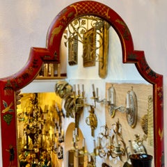 Vintage Red Painted Mirror