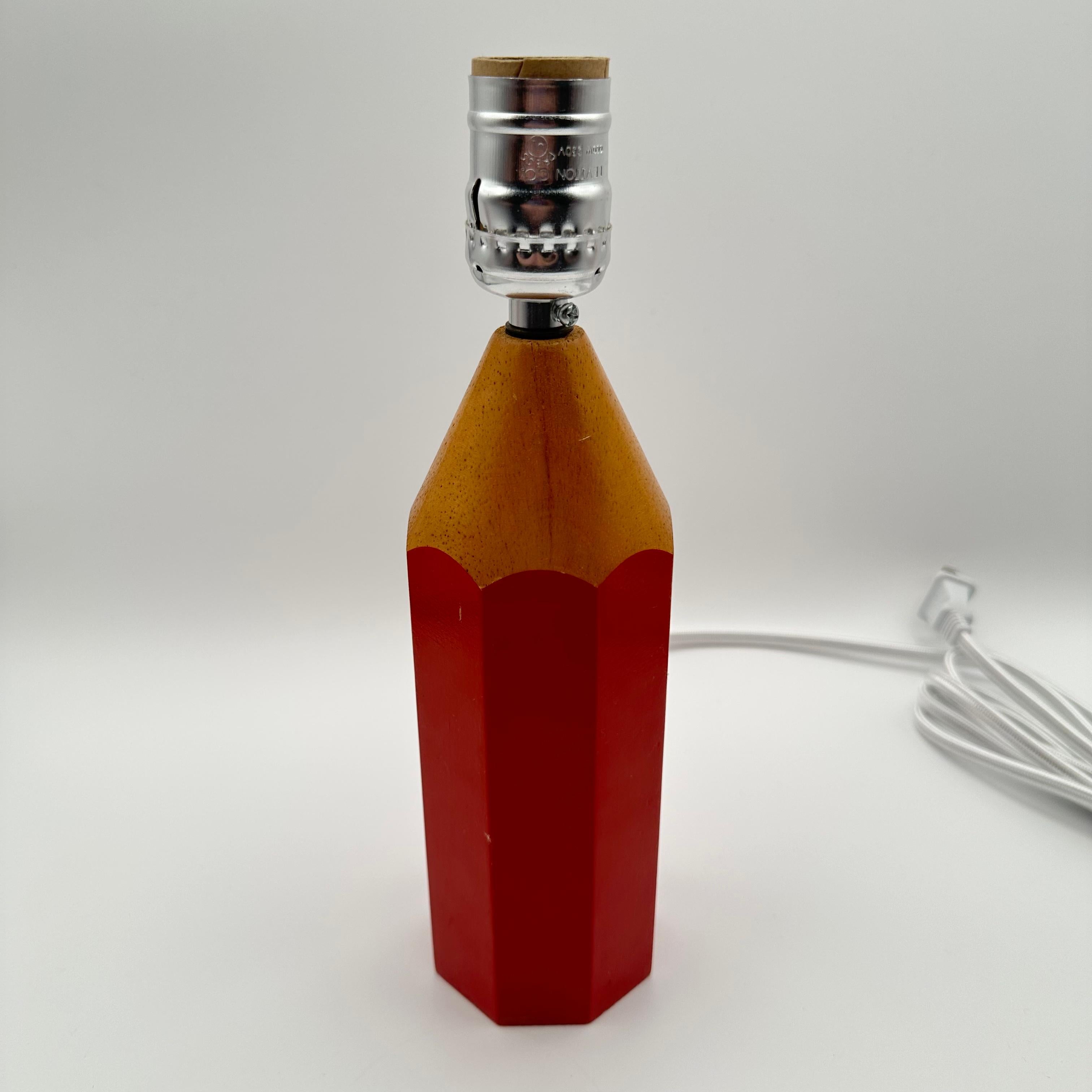 Vintage Red Pencil Table Lamp Pop Art Style, 1980s For Sale 2