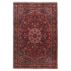 Tapis de sol persan Bakhtiari rouge vintage  6'9x10'1