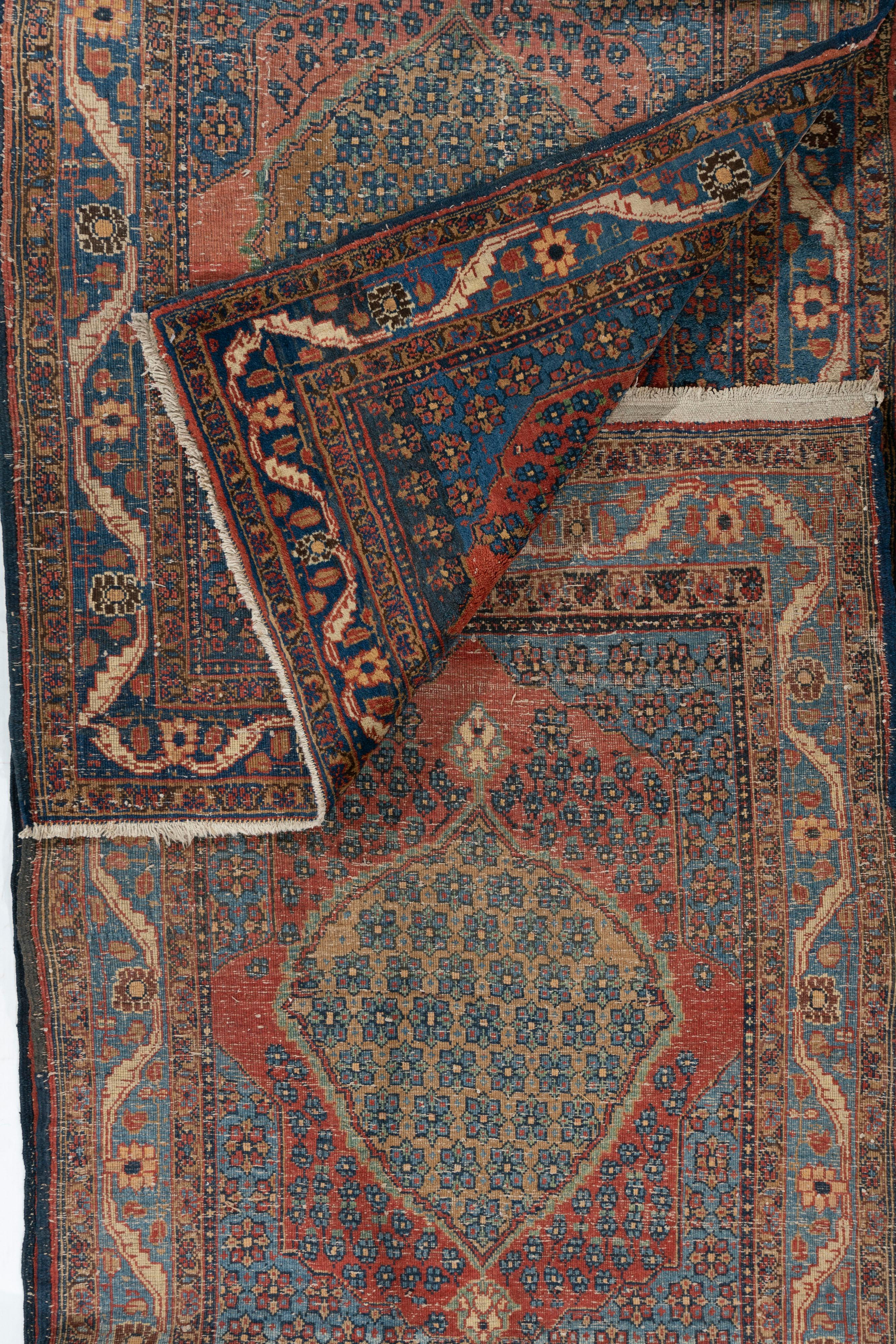 XX secolo Vintage Red Persian Bidjar Runner Rug 3'3 x 13'6 in vendita