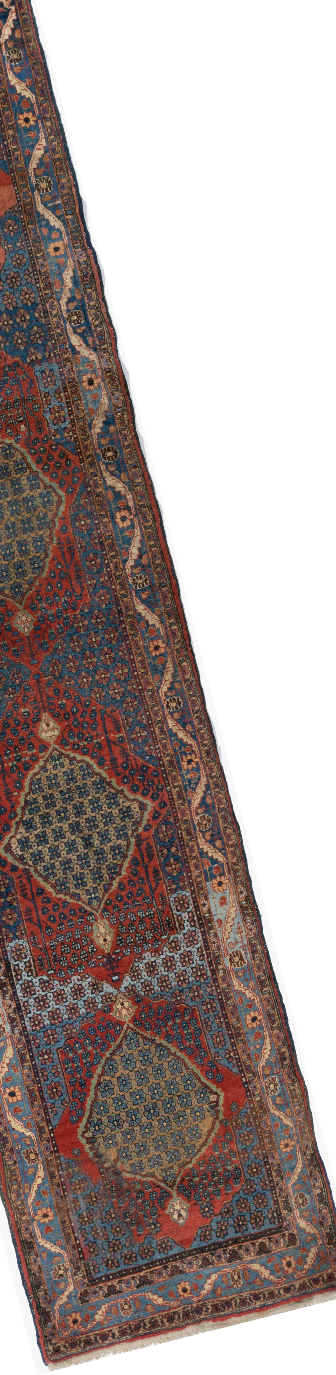 Vintage Red Persian Bidjar Runner Rug 3'3 x 13'6 in vendita 1