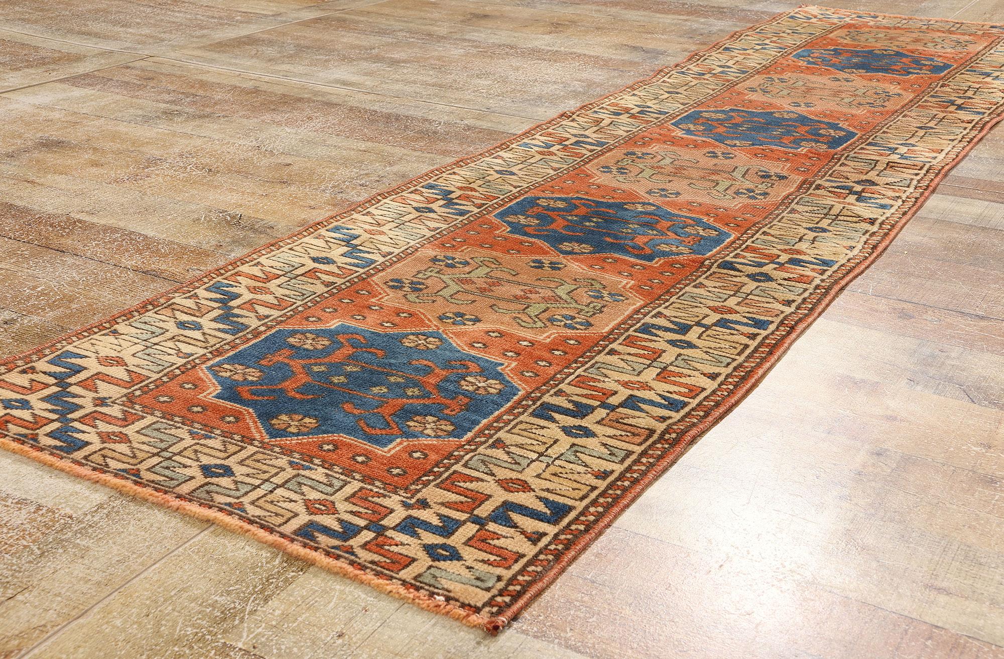 Vintage Rot Persisch Hamadan Teppich Teppich Läufer (Wolle) im Angebot