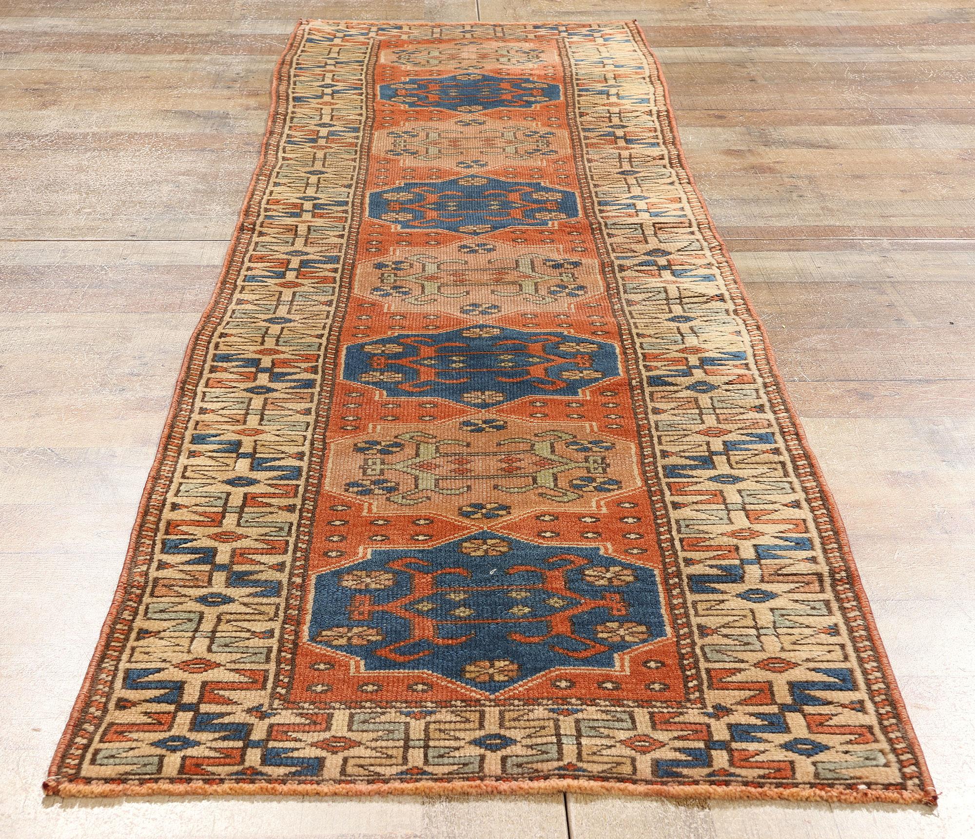 Vintage Rot Persisch Hamadan Teppich Teppich Läufer im Angebot 1