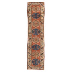 Tappeto persiano vintage rosso Hamadan Runner