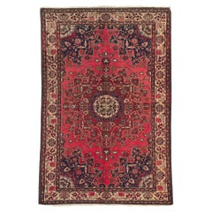 Tapis persan rouge vintage Hamadan de style traditionnel