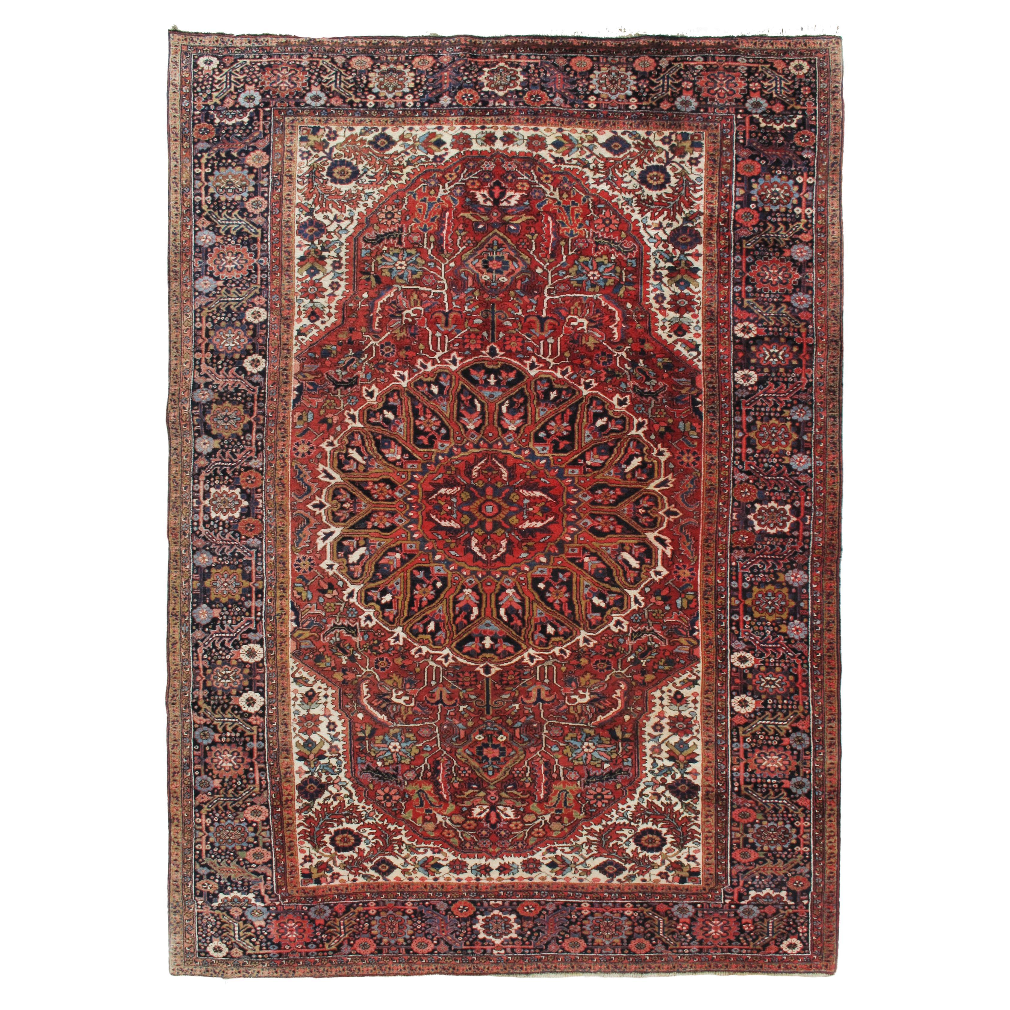 Vintage Rot Persisch Heriz Bereich Teppich  8'2 x 12' im Angebot