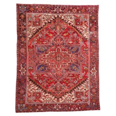 Alfombra Persa Heriz Roja Vintage, 07'11 x 10'00