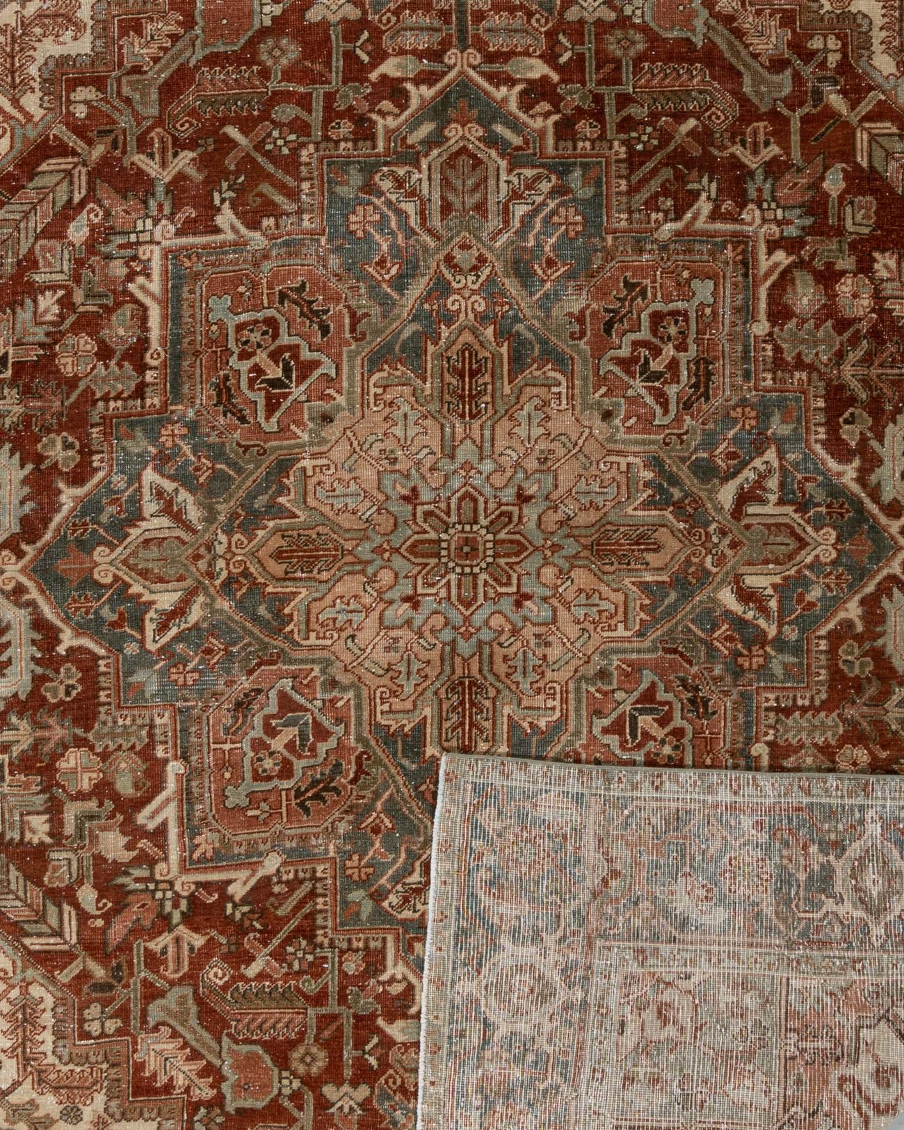 Tappeto persiano Heriz rosso vintage  8'5 x 11' in vendita 9