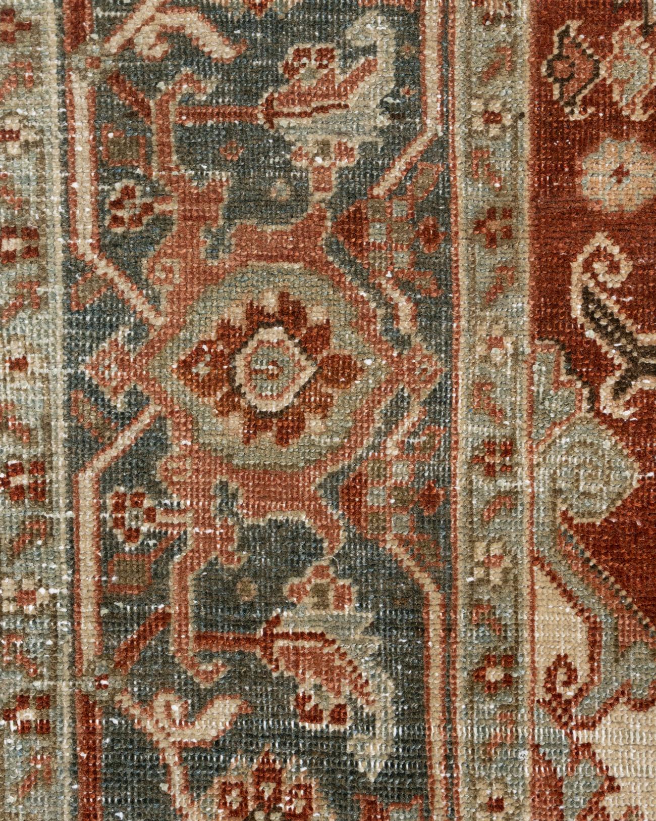 Tappeto persiano Heriz rosso vintage  8'5 x 11' in vendita 2