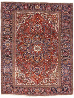 1940's Persian Heriz Carpet with Modern Style