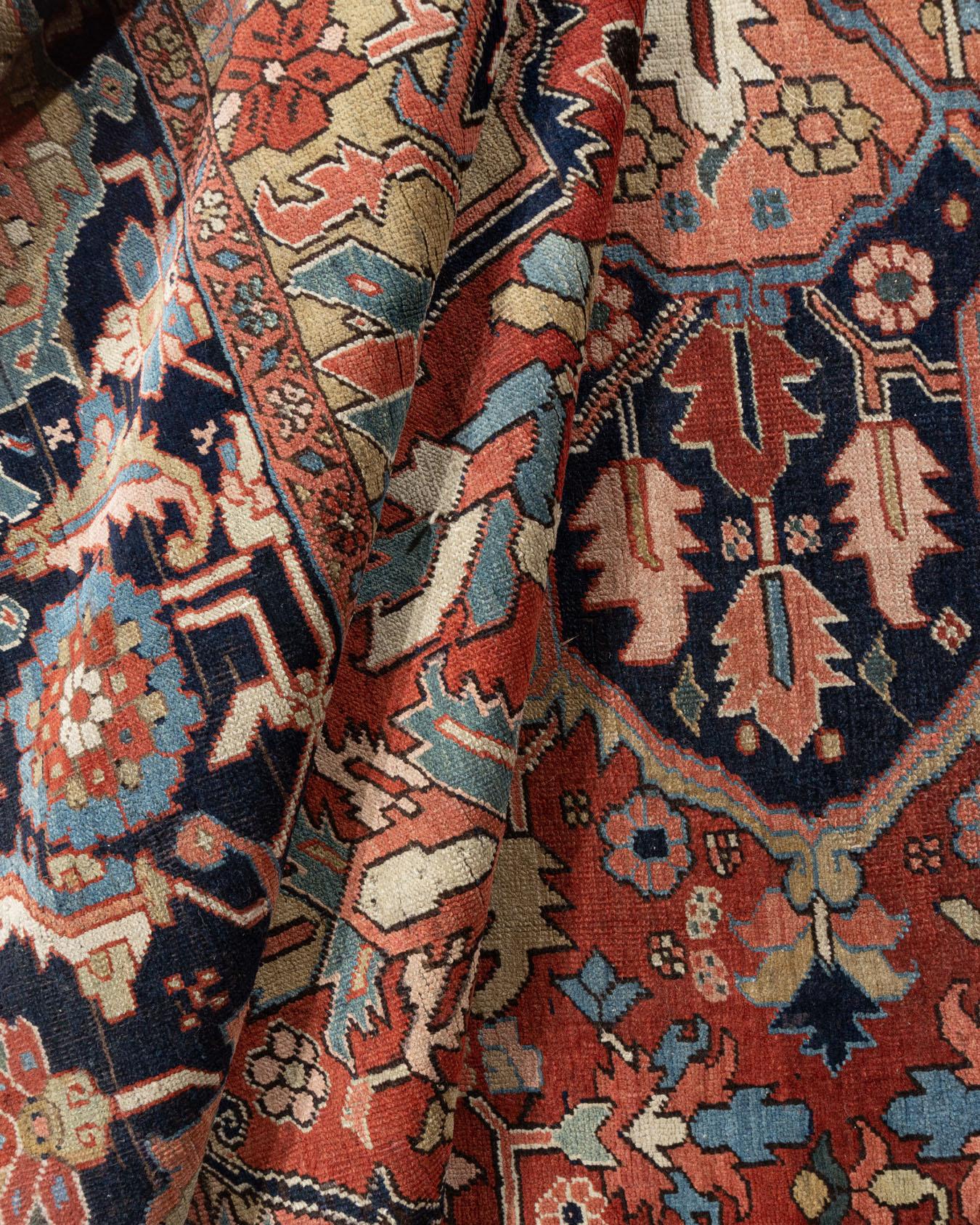Vintage Rot Persisch Heriz Serapi Teppich 11'4 x 18'5 im Angebot 13