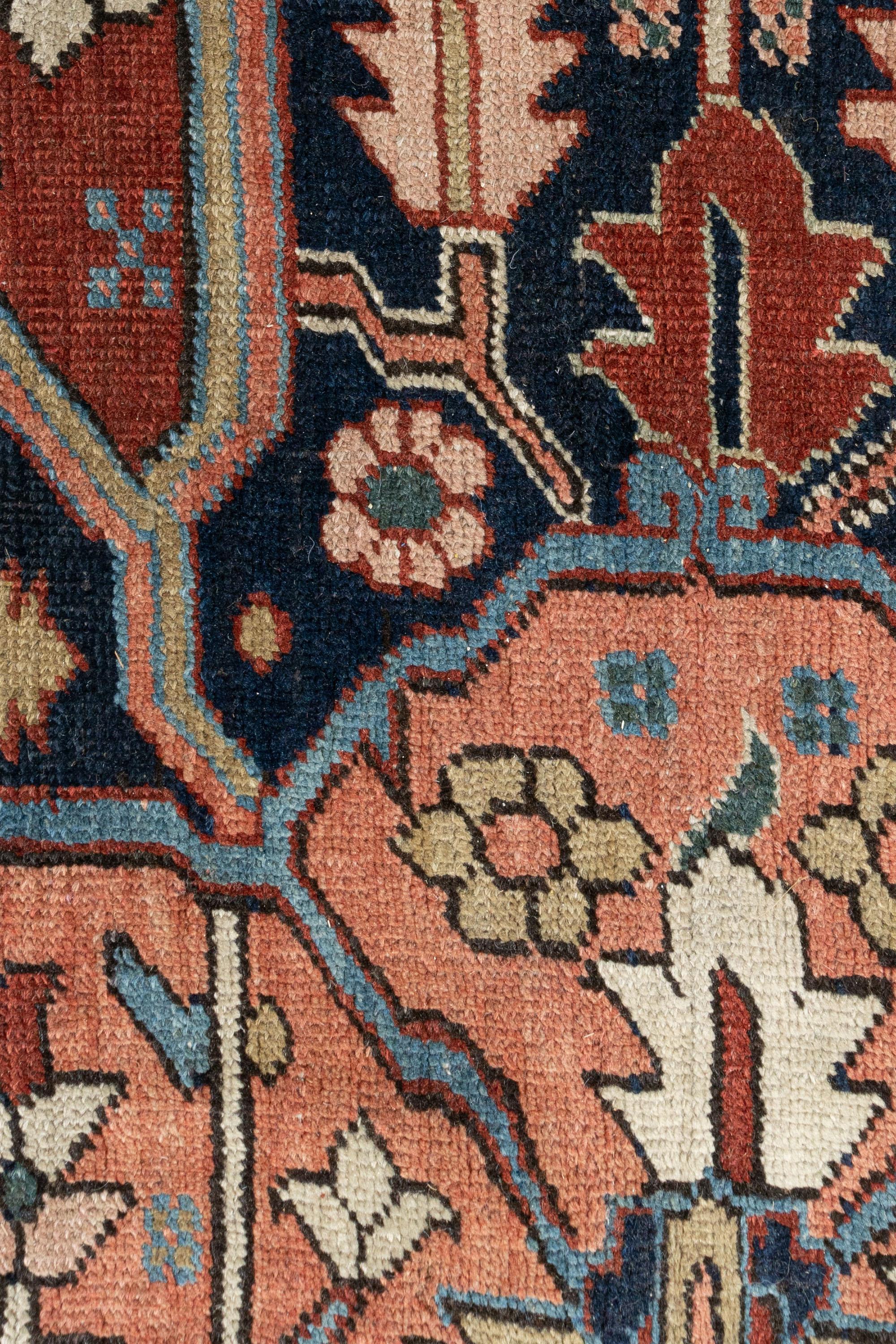 Vintage Rot Persisch Heriz Serapi Teppich 11'4 x 18'5 (Handgeknüpft) im Angebot
