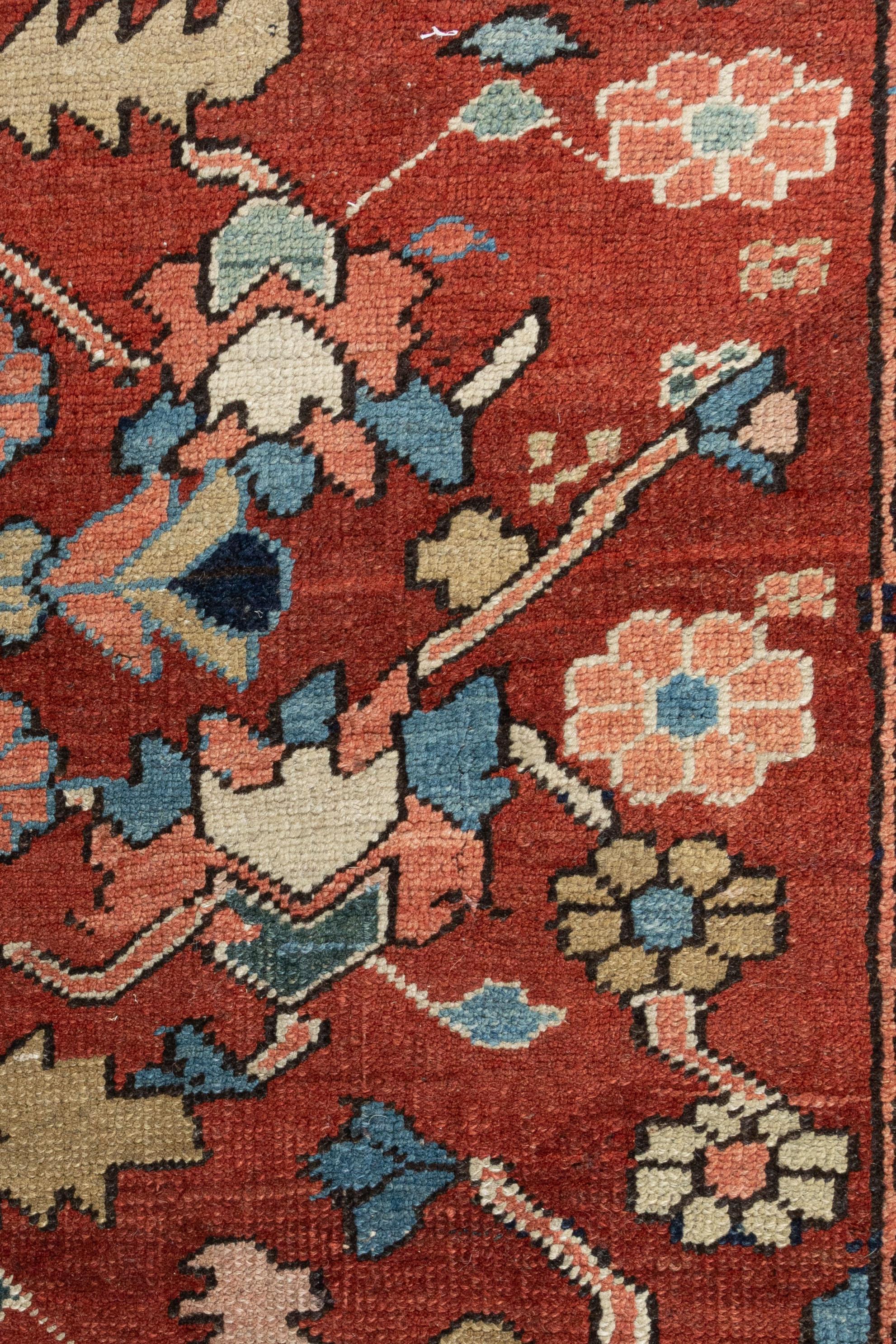Vintage Rot Persisch Heriz Serapi Teppich 11'4 x 18'5 im Zustand „Gut“ im Angebot in New York, NY