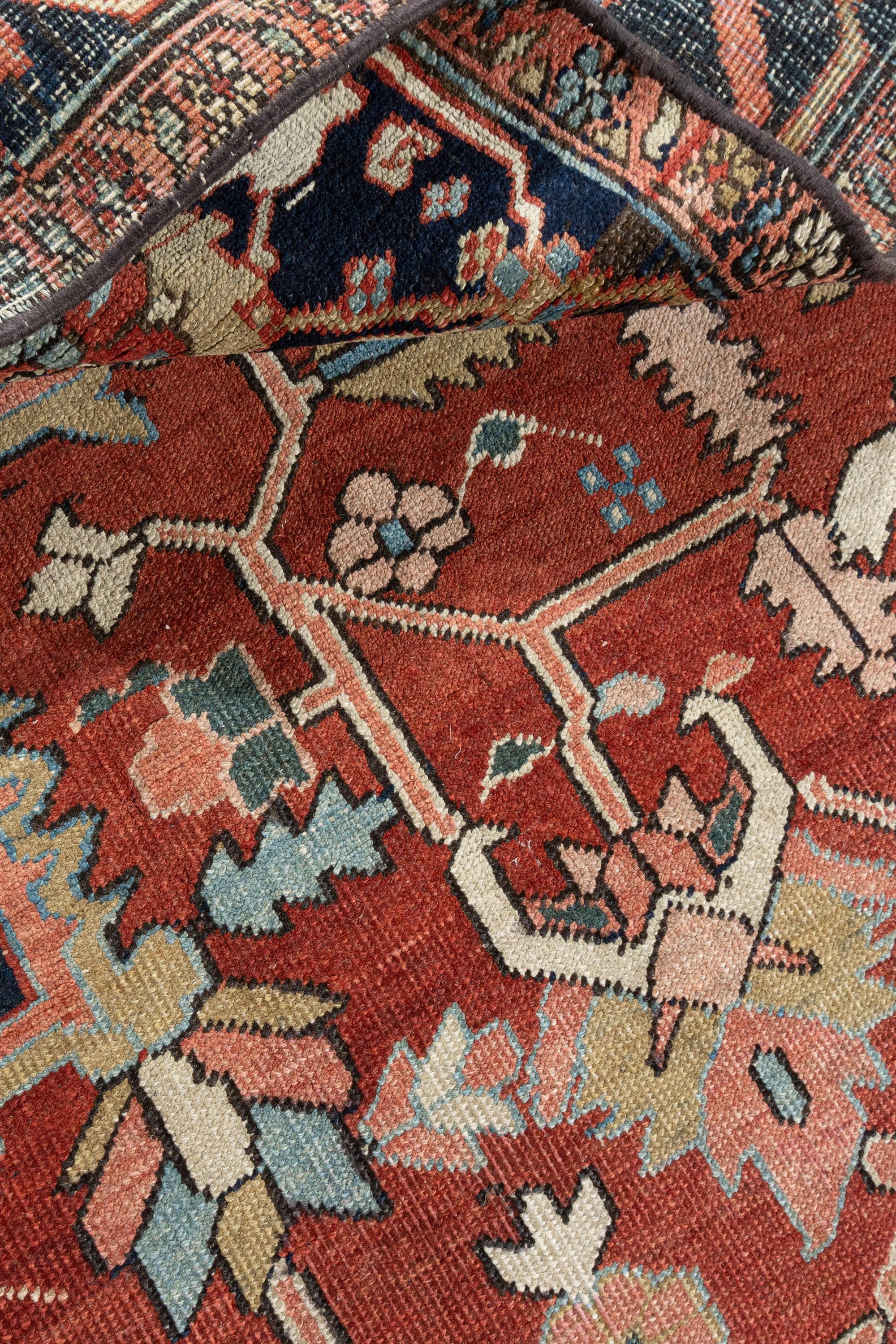 Vintage Rot Persisch Heriz Serapi Teppich 11'4 x 18'5 im Angebot 1