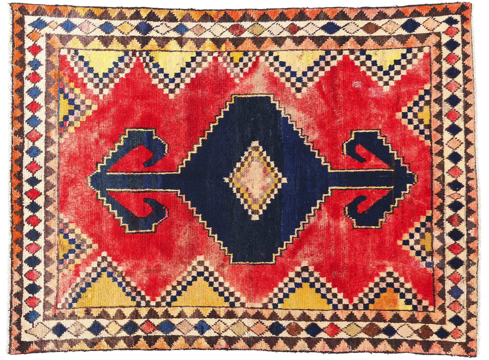 Tapis persan Lori rouge vintage en vente 2