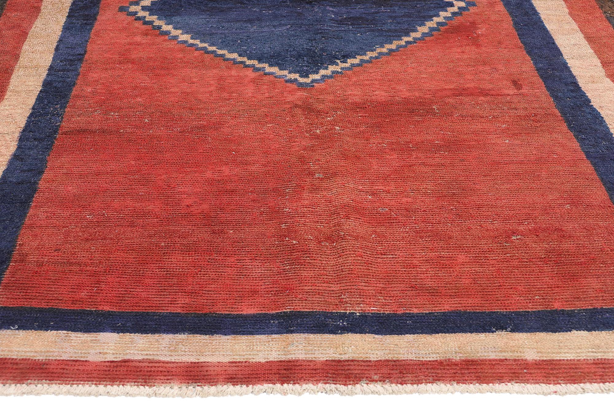 Alfombra persa roja vintage Lori Diamond Persa en venta
