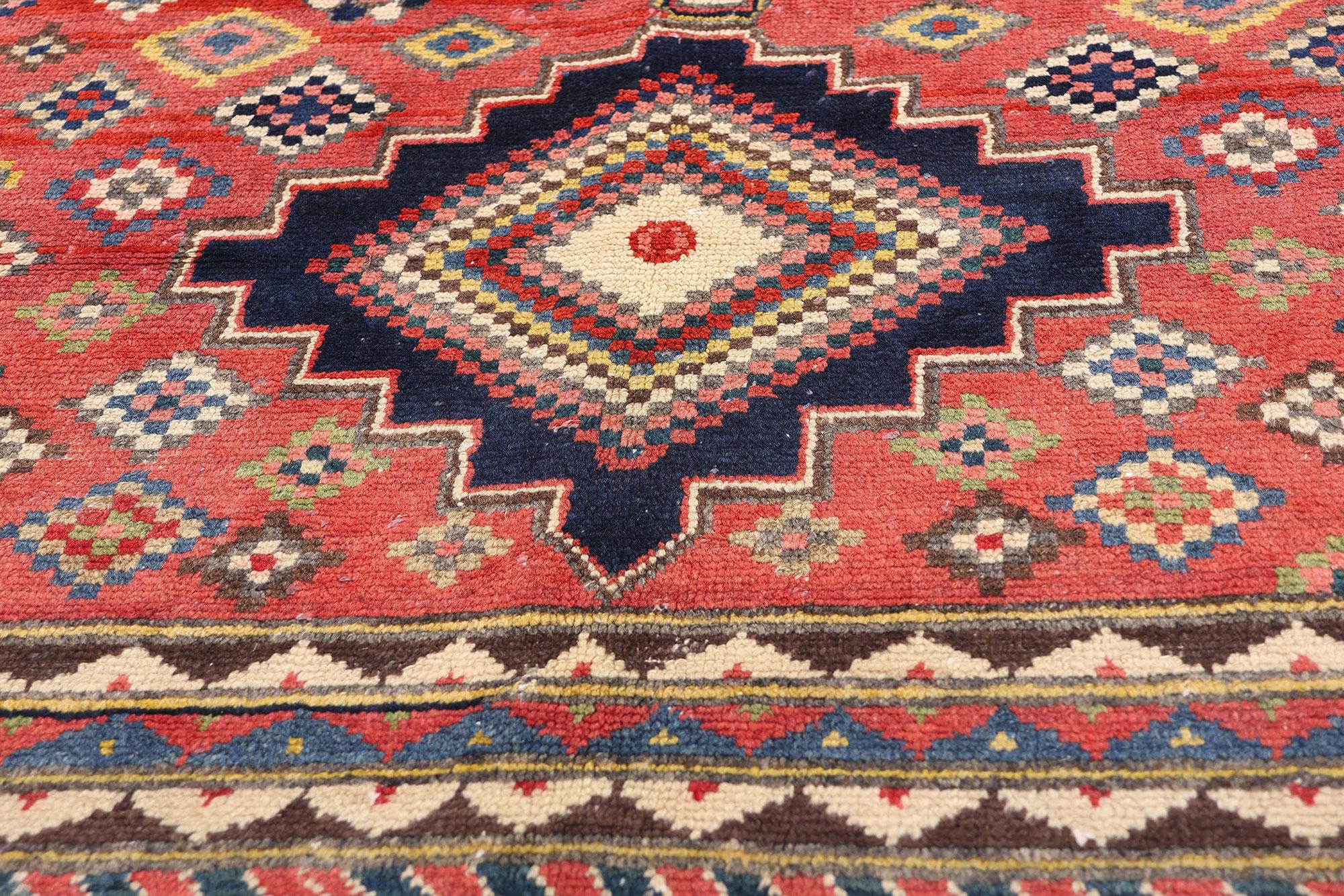 Alter roter persischer Lori-Diamant-Teppich (Handgeknüpft) im Angebot