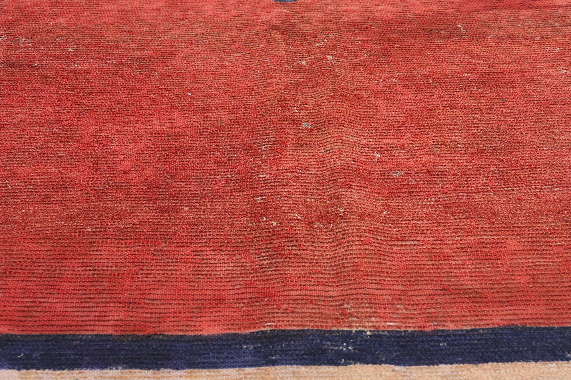 Alfombra persa roja vintage Lori Diamond Anudado a mano en venta