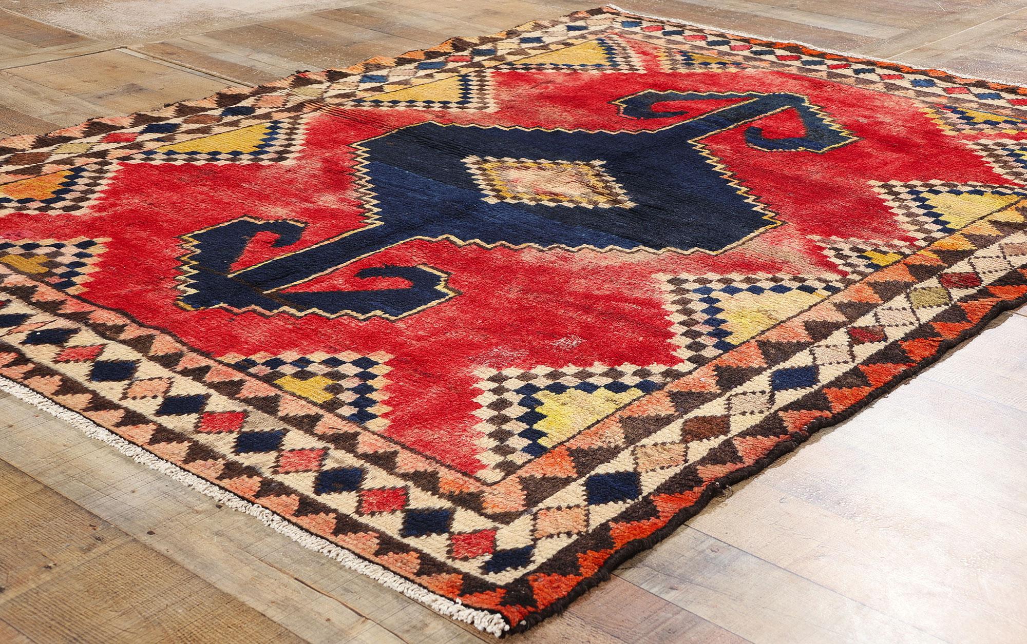 20ième siècle Tapis persan Lori rouge vintage en vente