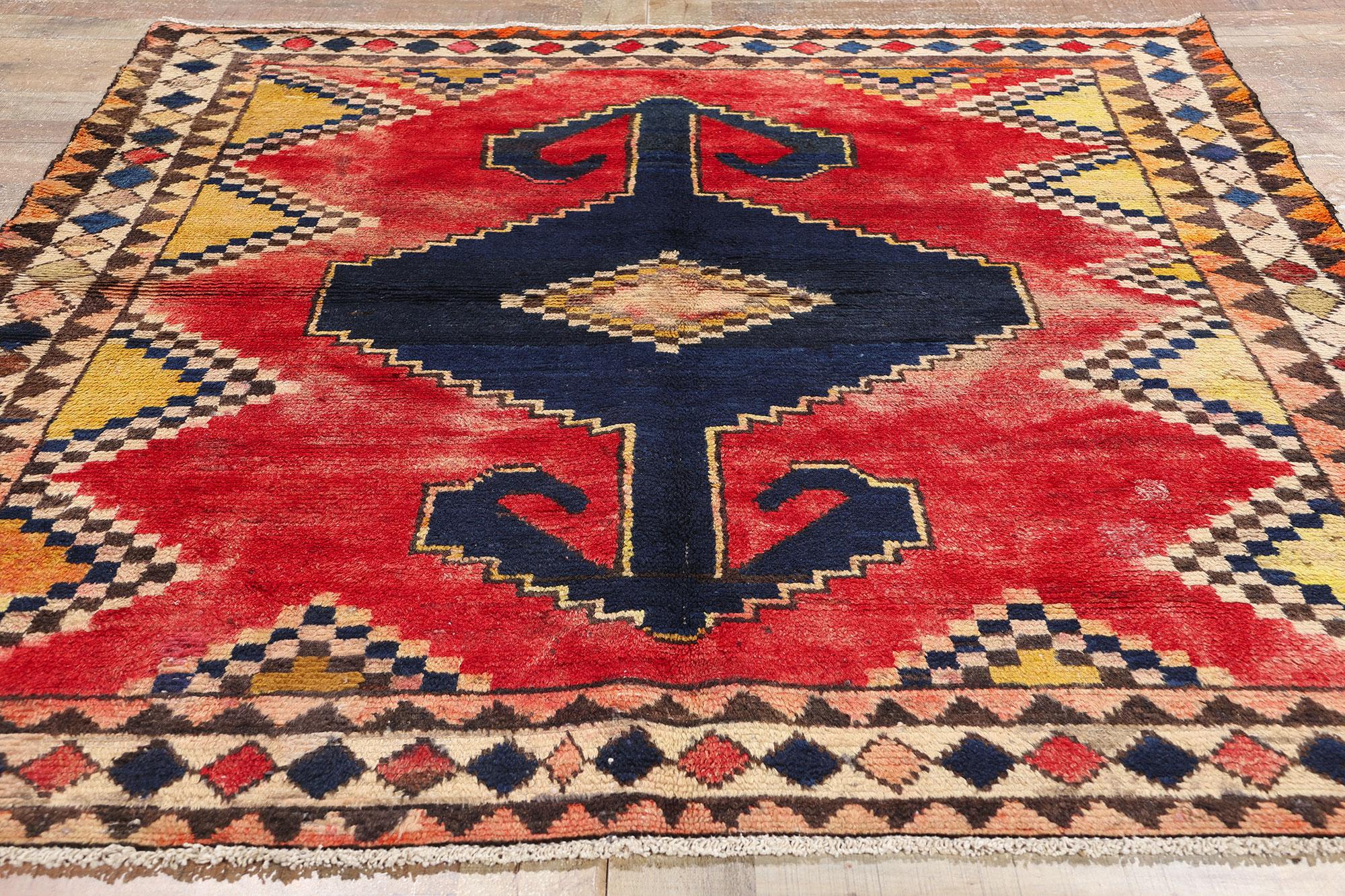 Laine Tapis persan Lori rouge vintage en vente
