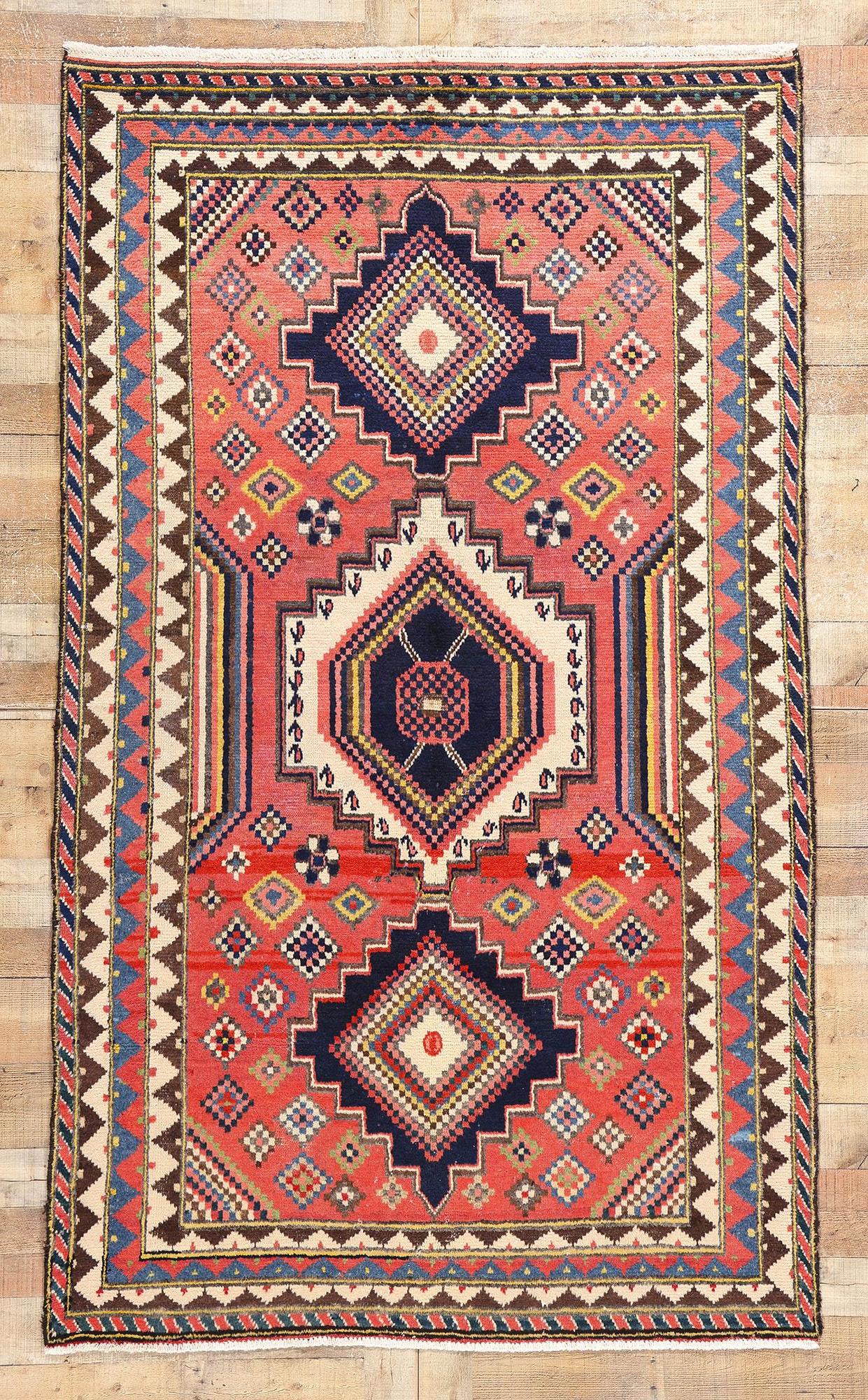 Alter roter persischer Lori-Diamant-Teppich im Angebot 1
