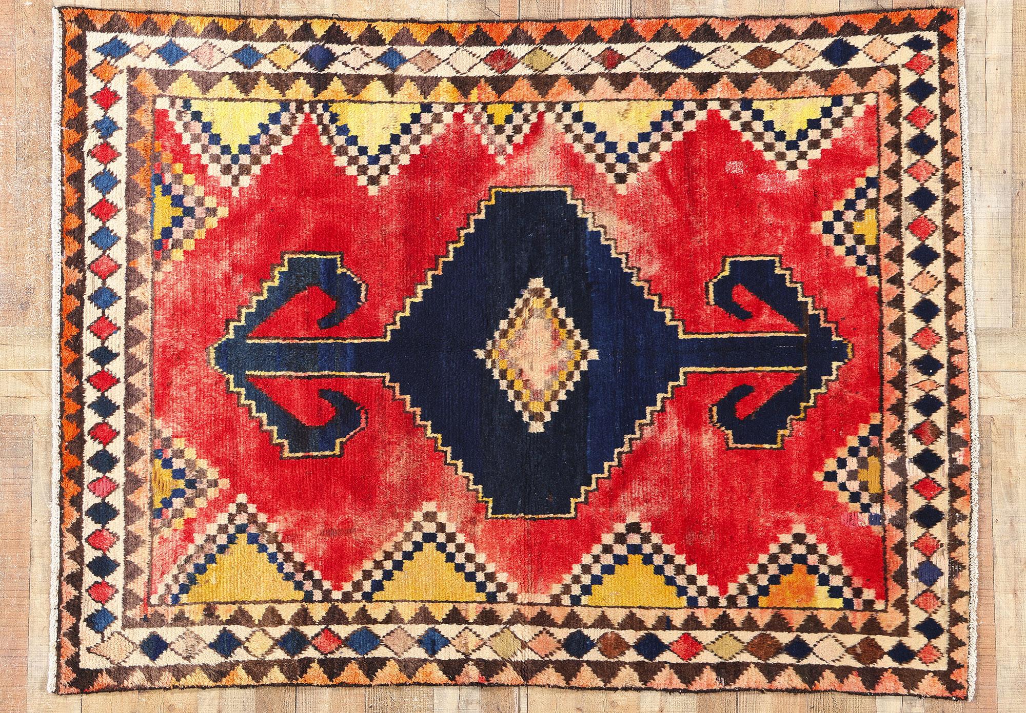 Tapis persan Lori rouge vintage en vente 1