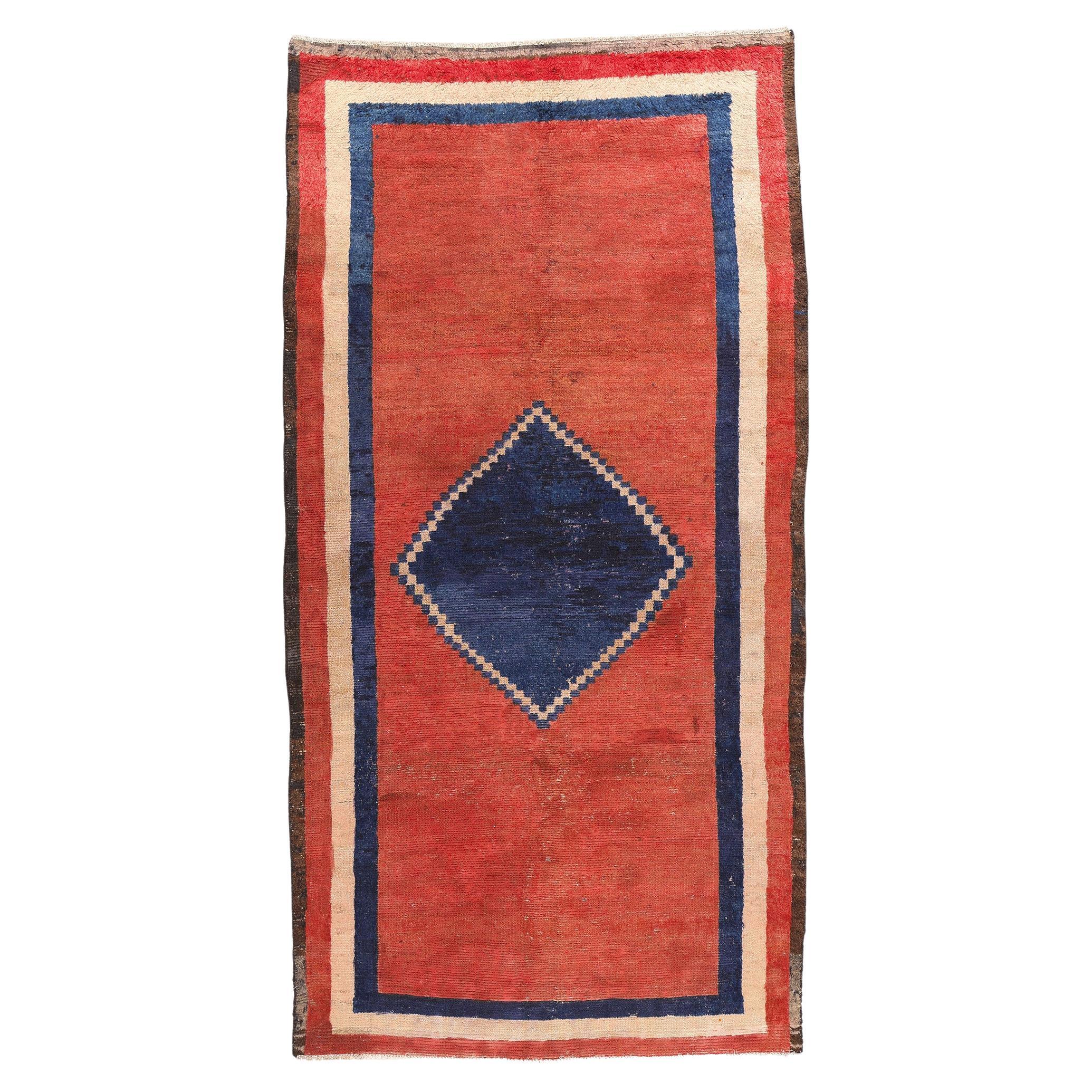 Alfombra persa roja vintage Lori Diamond en venta