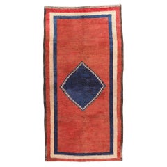 Vintage Red Persian Lori Diamond Carpet