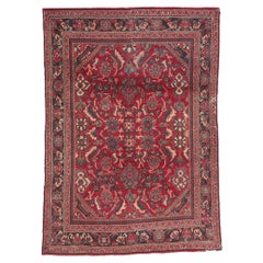 Tapis persan Mahal rouge vintage