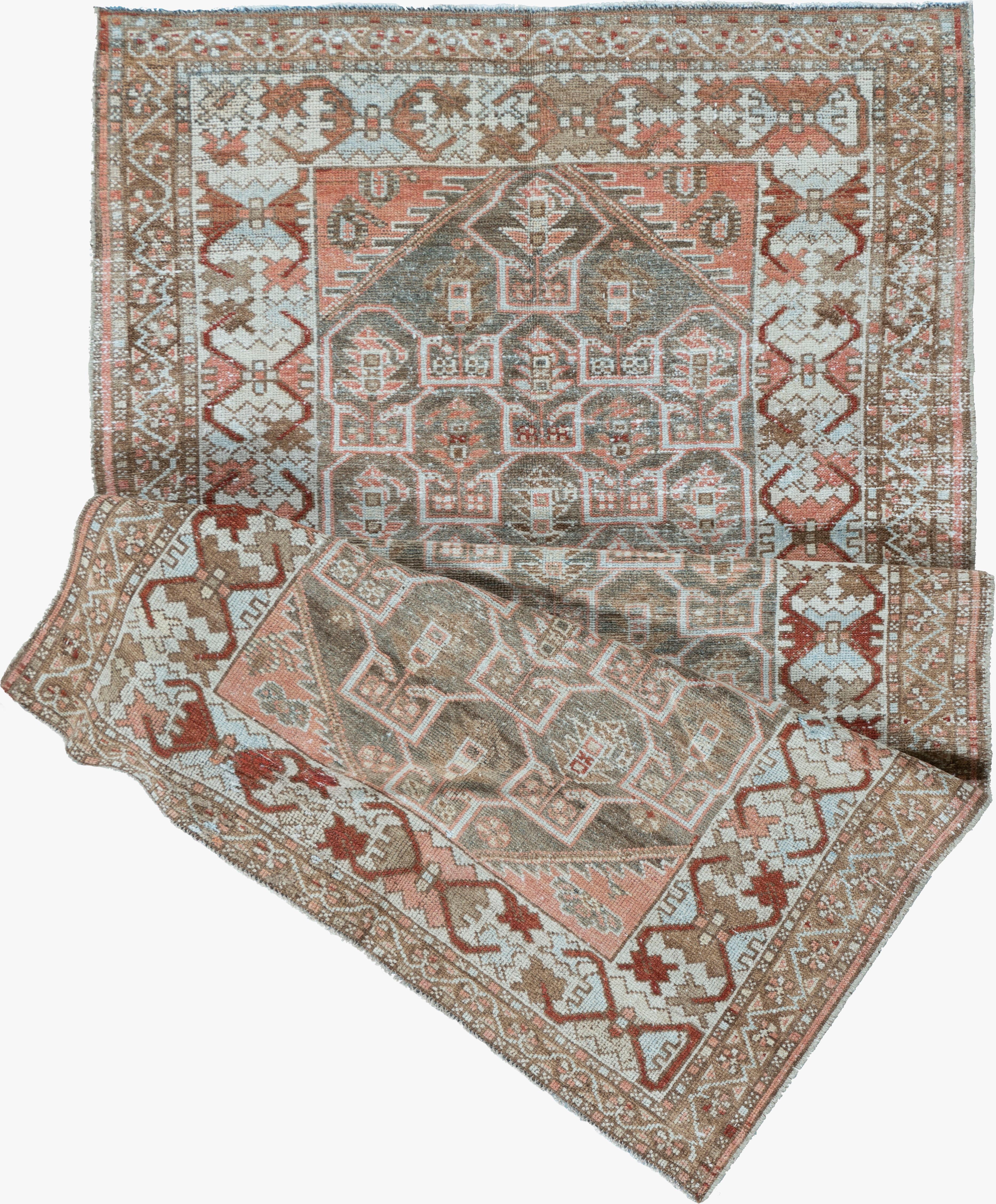 Hand-Woven Vintage Red Persian Malayer Area Rug  3'2x6'3 For Sale