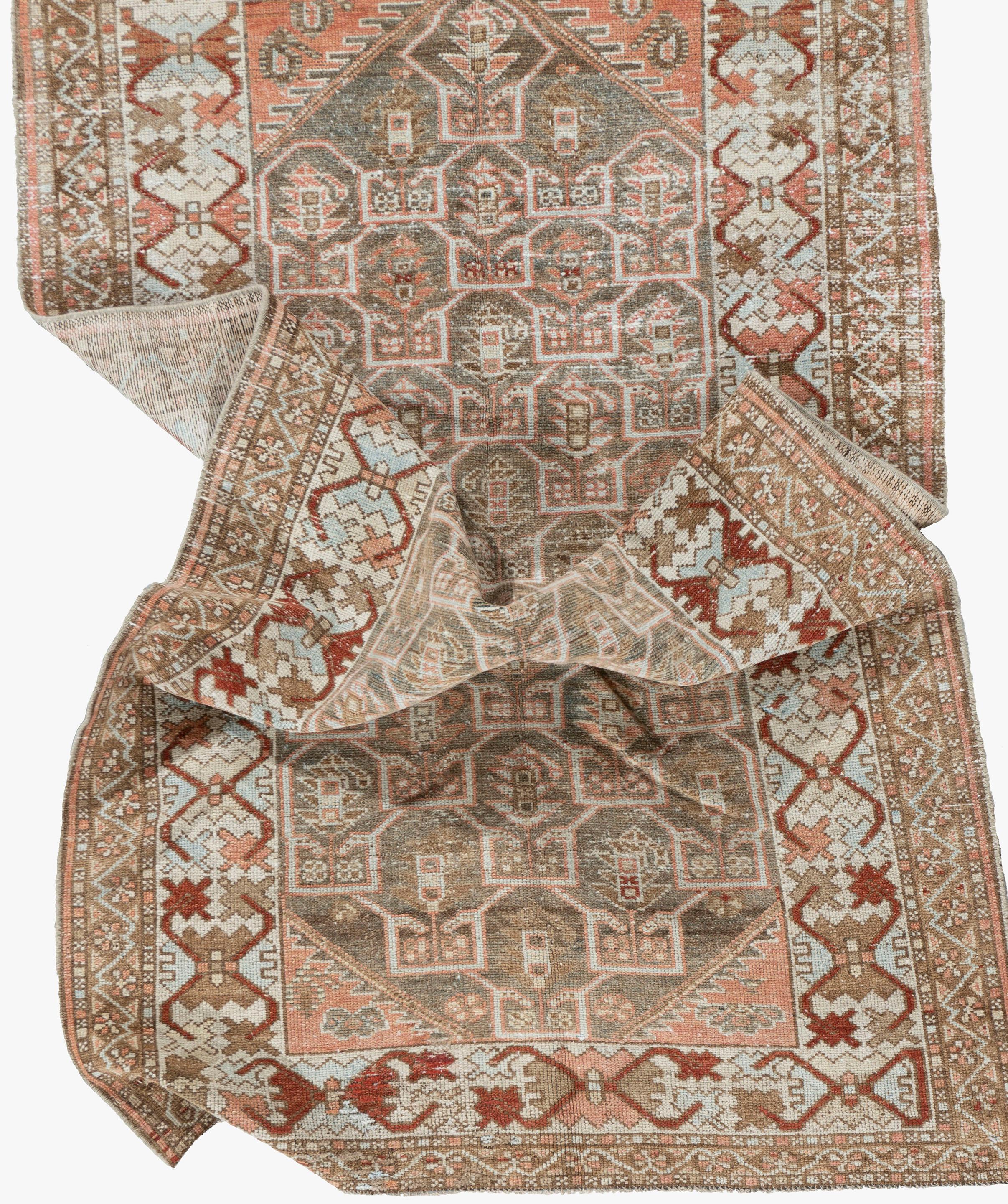Wool Vintage Red Persian Malayer Area Rug  3'2x6'3 For Sale