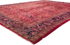 Vintage Red Persian Malayer Rug with Modern Traditional Style