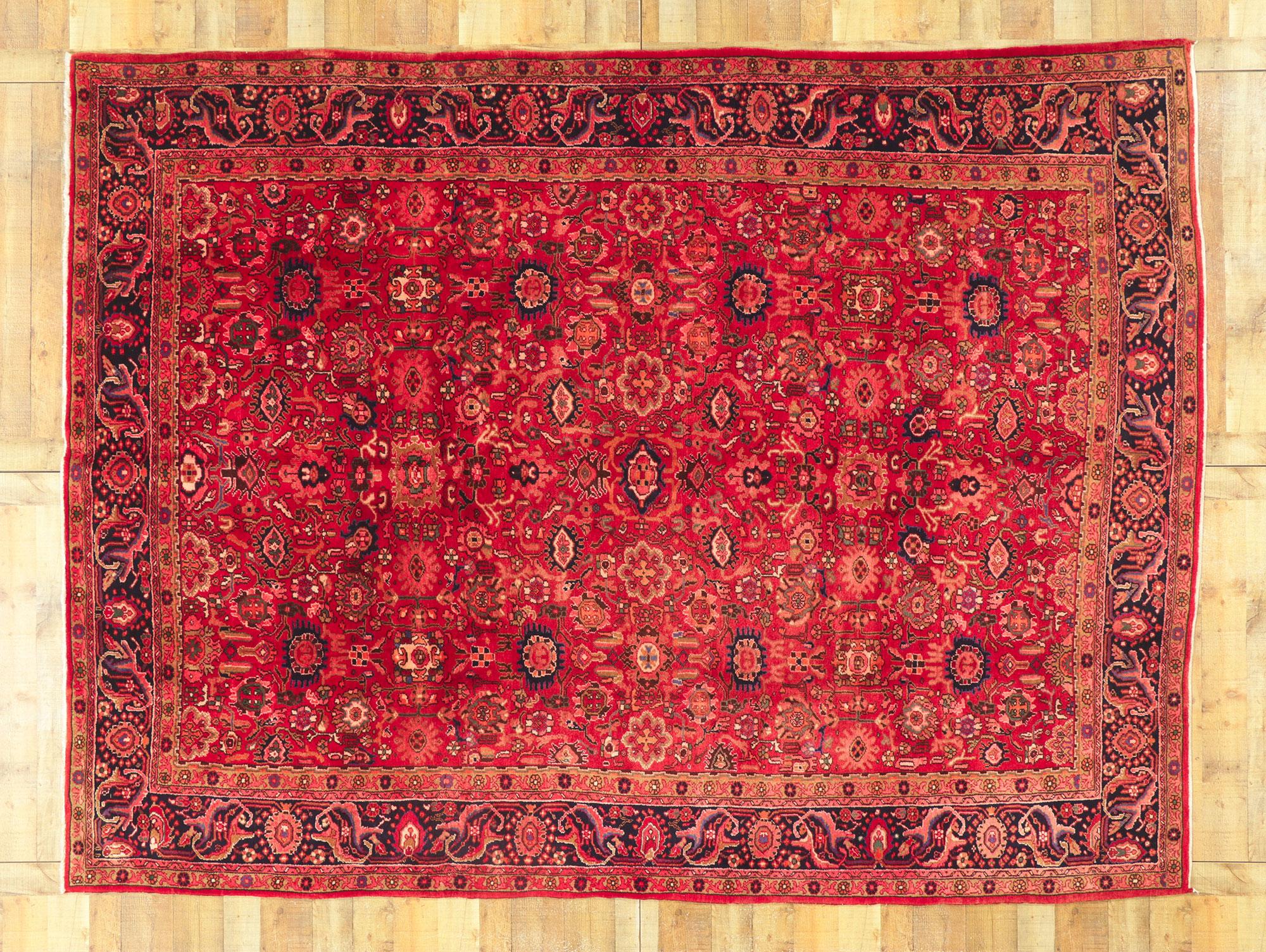 Vintage Red Persian Malayer Rug For Sale 1