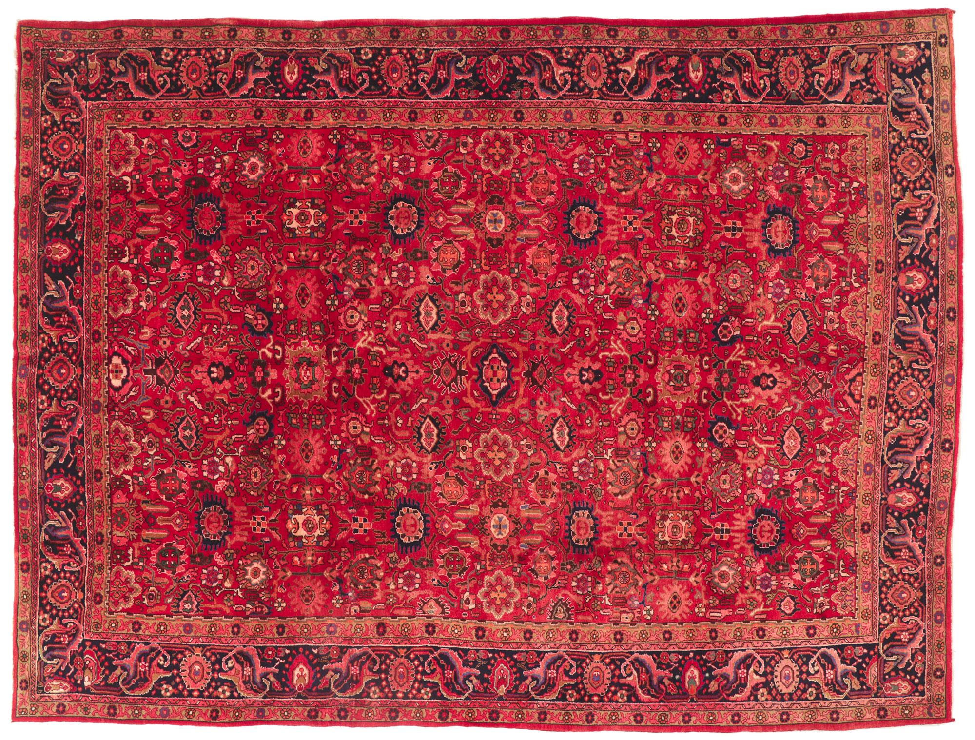 Alter roter persischer Malayer-Teppich im Angebot 1