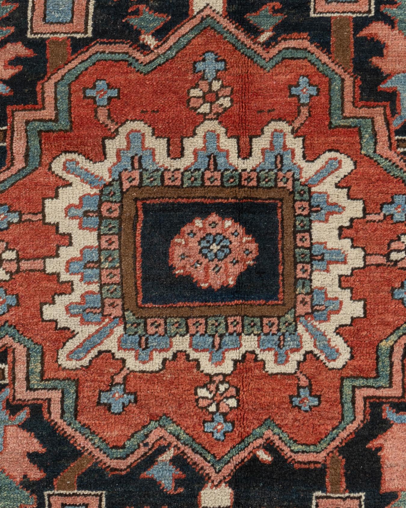 Roter persischer Serapi Heriz-Teppich im Vintage-Stil 9'7 x 12'6 (Heriz Serapi) im Angebot