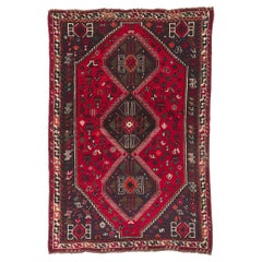Tapis tribal persan rouge vintage Shiraz