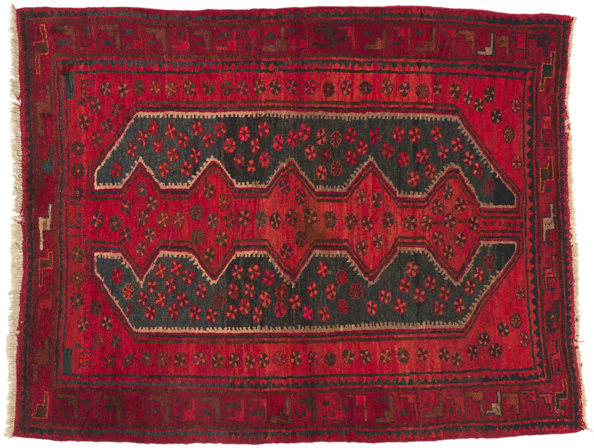 Vintage Red Persian Tribal Hamadan Rug For Sale 4