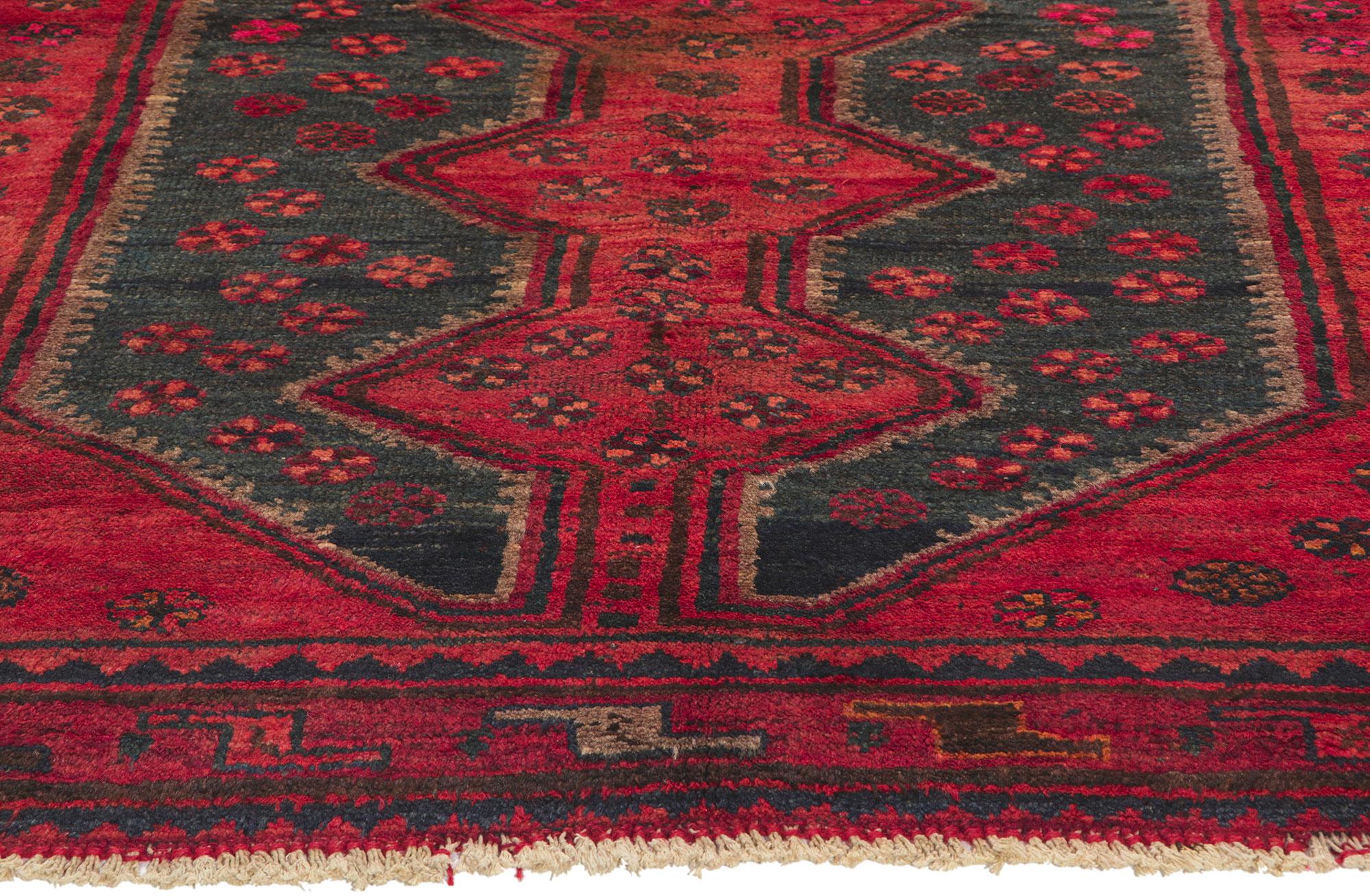 Vintage Red Persian Tribal Hamadan Rug In Good Condition For Sale In Dallas, TX