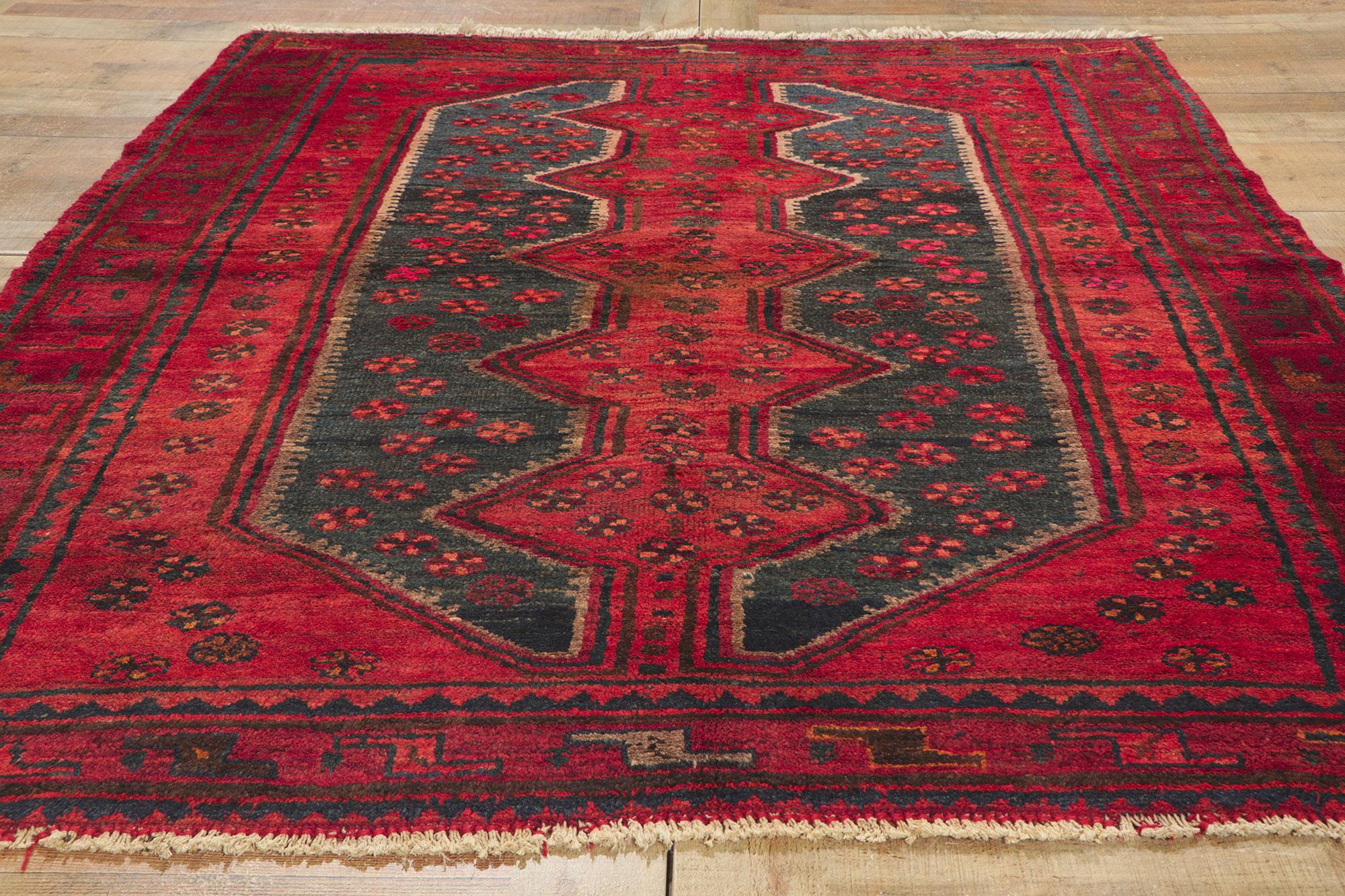 Vintage Red Persian Tribal Hamadan Rug For Sale 2
