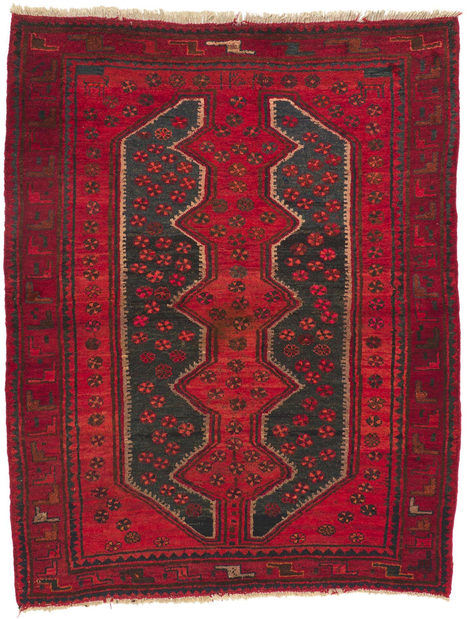Vintage Red Persian Tribal Hamadan Rug For Sale