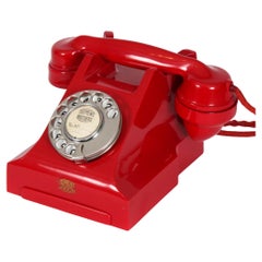 Vintage Red Perspex Bakelite 330 Telephone 1950s Md 20th Century