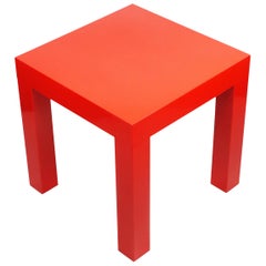 Vintage Red Plastic Parson Side Table