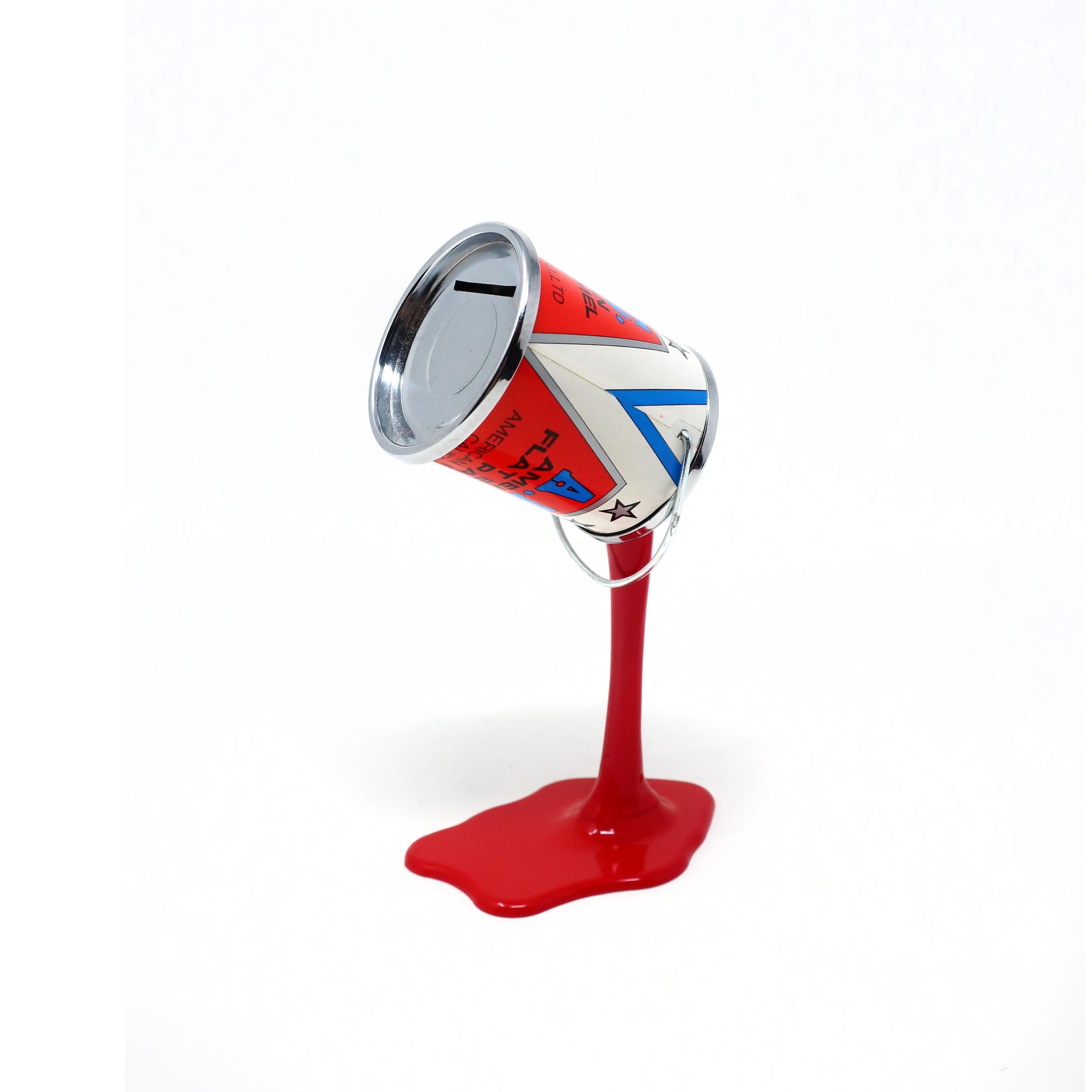 Postmoderno Vintage Red Pop Art APC Pouring Paint Bank in vendita