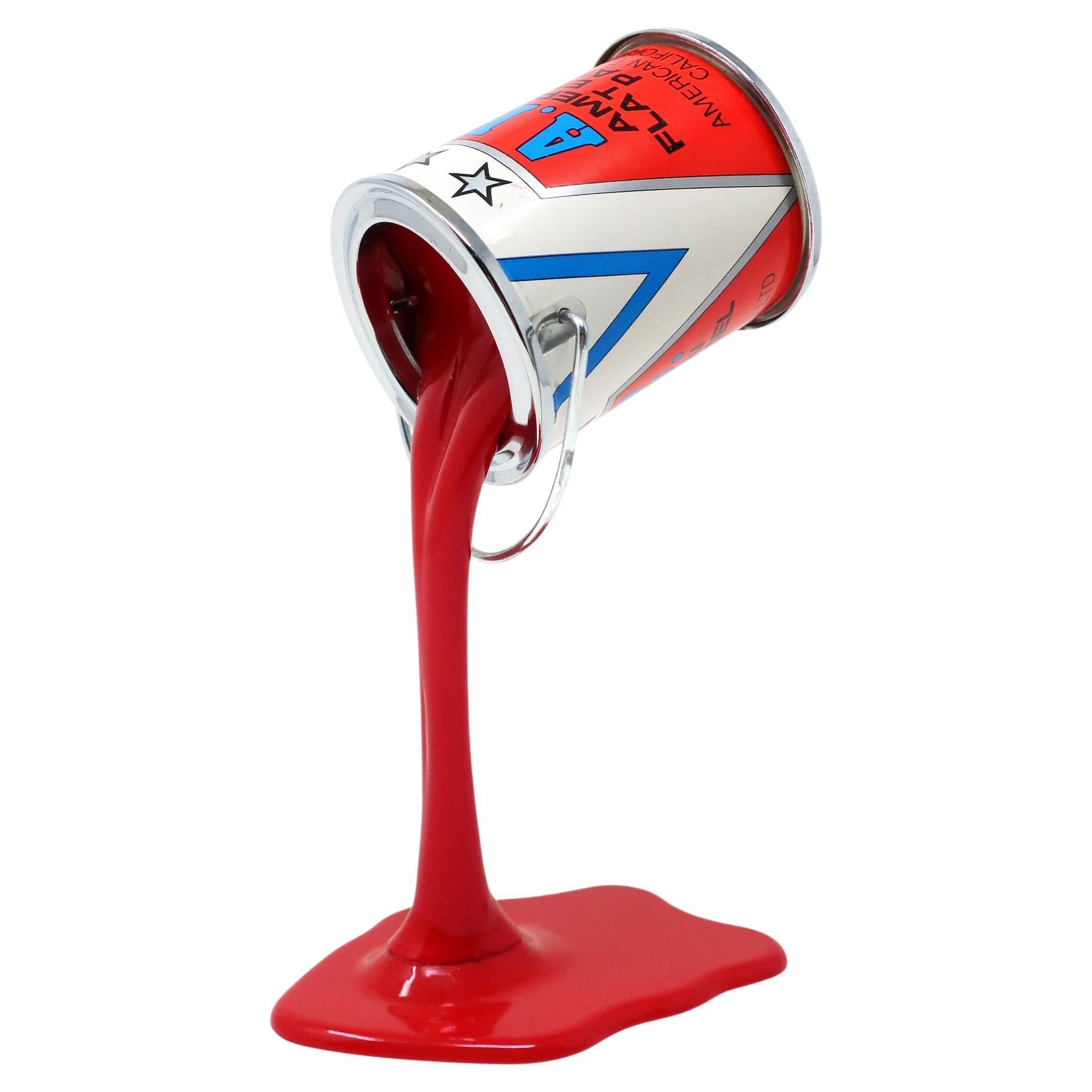 Vintage Red Pop Art APC Pouring Paint Can Bank