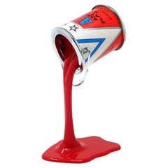 Banque de pots de peinture rouge vintage Pop Art APC pouring