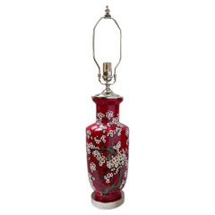 Lampada in porcellana rossa vintage