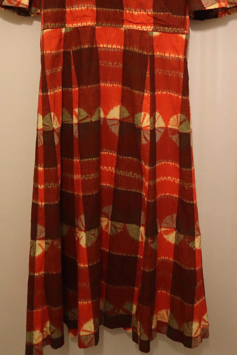 Rotes Vintage-Kleid mit Druck von Kansai im Angebot 1