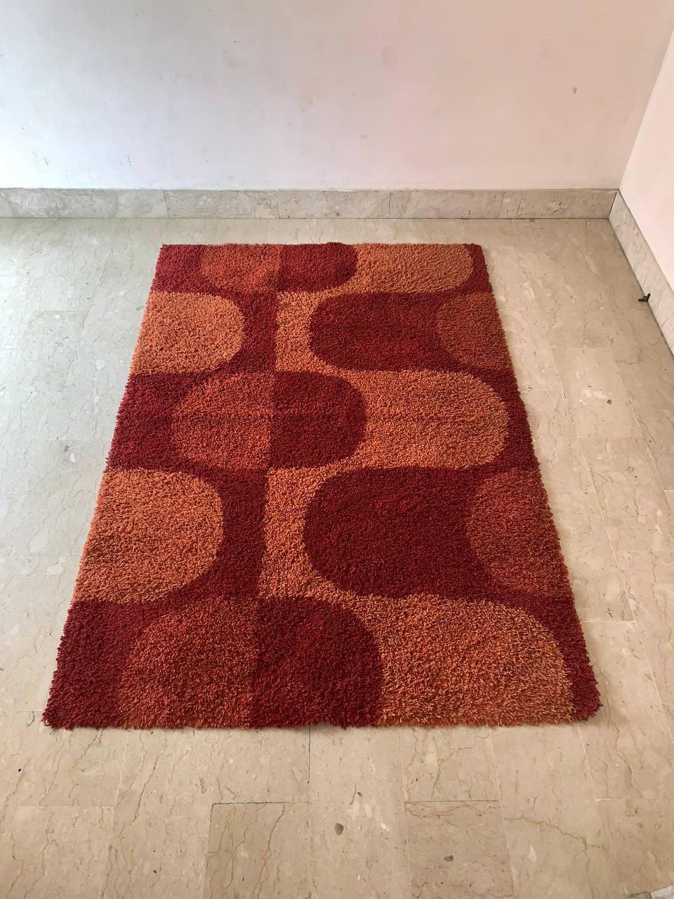 20th Century Vintage Red Rya rug by Ege Taepper  1970s For Sale